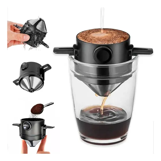 Coador De Café De Inox Individual Portátil Mini Cafeteira