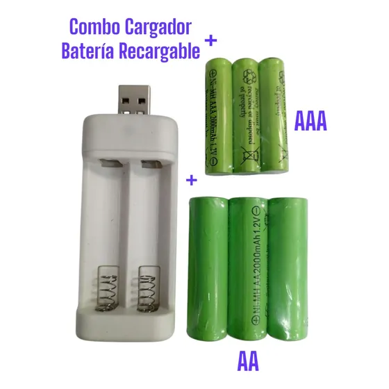 Combo Cargador De Batería Recargable Más Repuesto