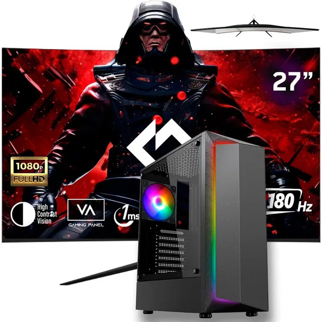 Pc Gamer Con Monitor 27 Curvo Amd Ryzen 5