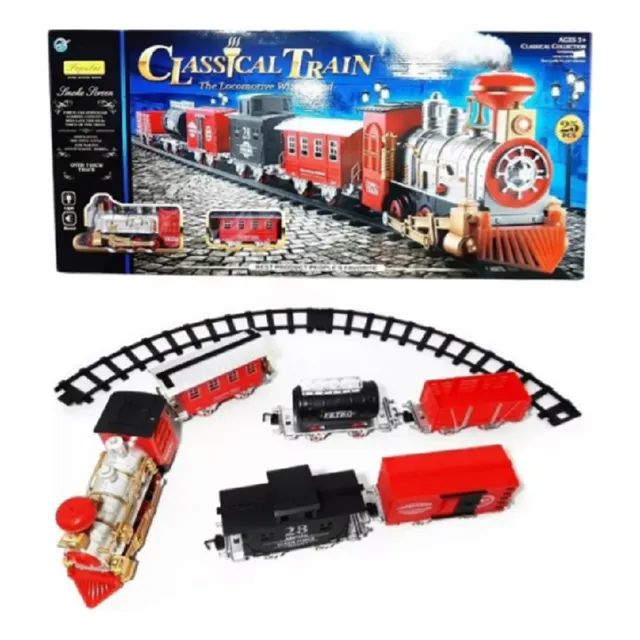 Tren Classic Con Luces, Humo, Sonidos Pista De 740 Cms