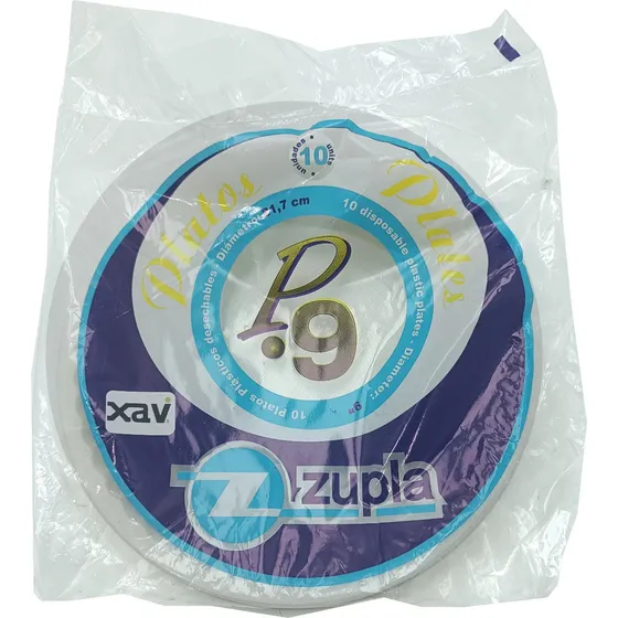 Caja 50paq X 10 Plato Plastico Desechable P9 Zupla 3257 Xavi