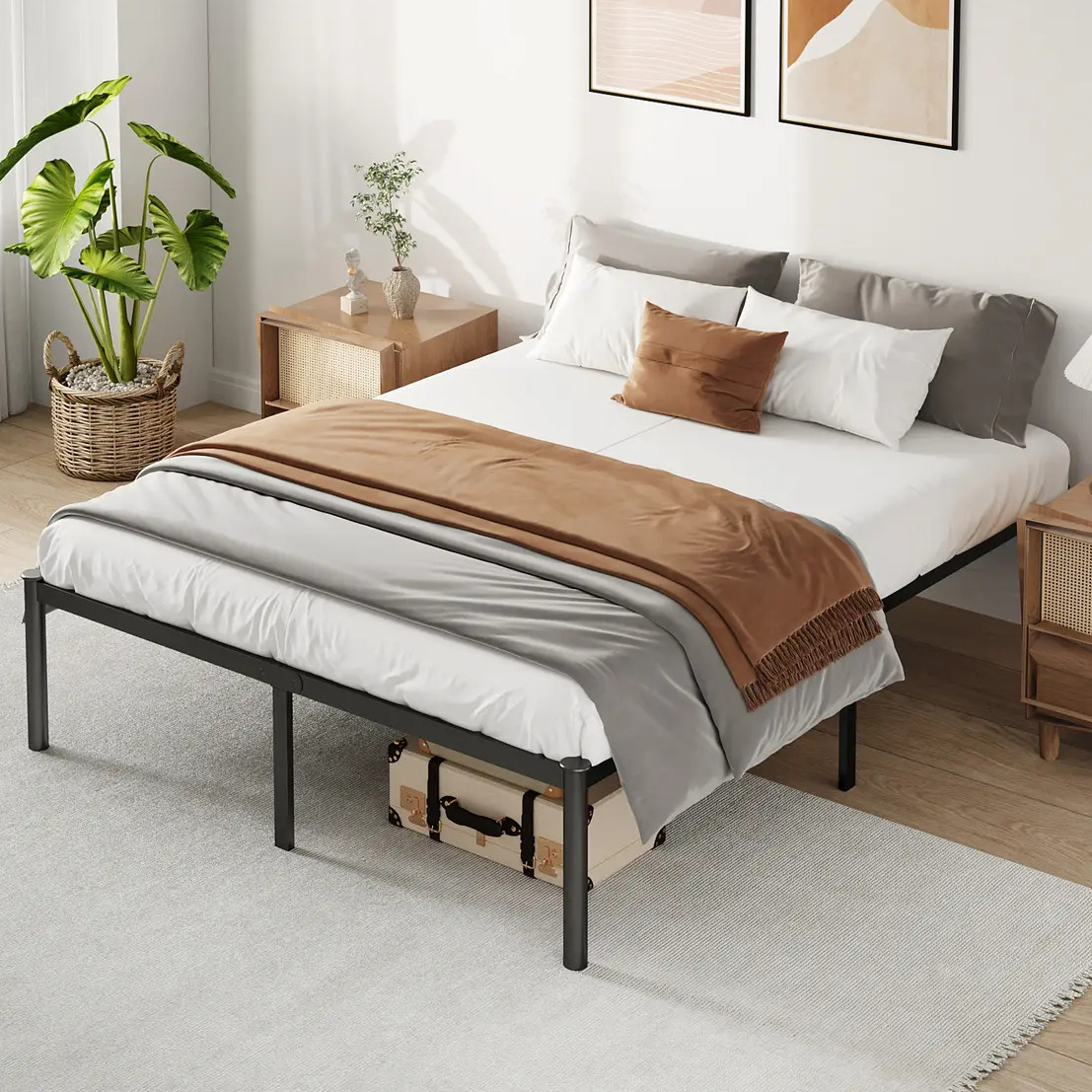 Estrado de Cama Casal Hot Wheels Preto Romantic Crown com Armazenamento