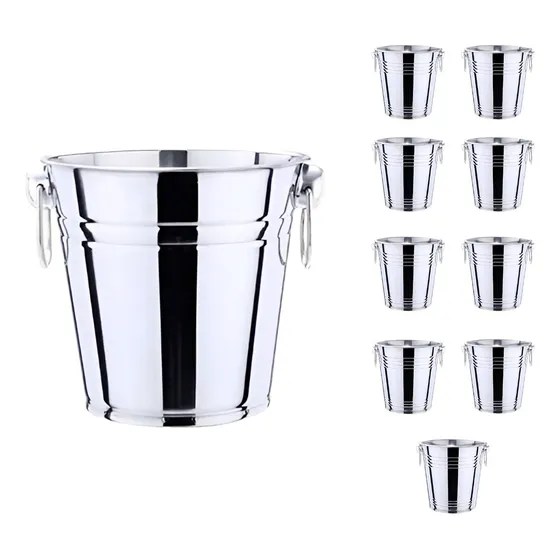 Balde Hielera Acero Inoxidable 2lt 14cm Cl/premium Pack X 10