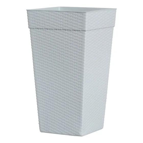 Maceta Cuadrada Alta 28 Lt , Grande , Simil Rattan