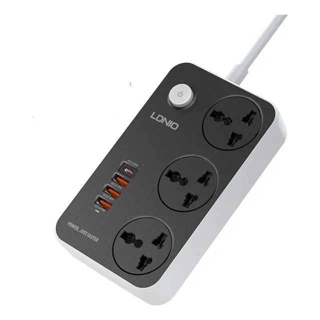 Zapatilla Alargue 3 Usb Qc 3.0/ 1 Tipo C + 3 Enchufes 2 Mts