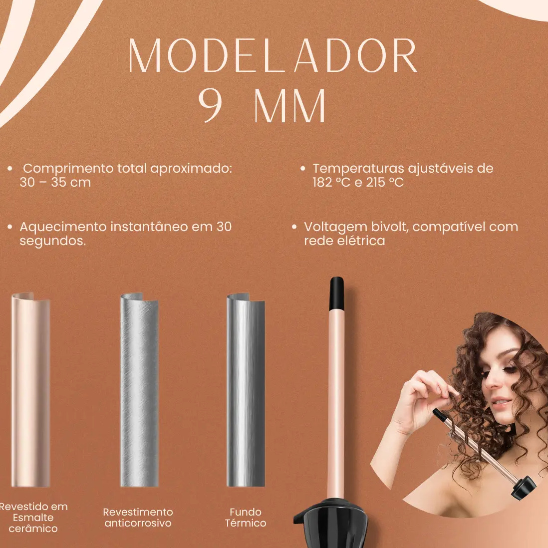Modelador profissional 9 mm