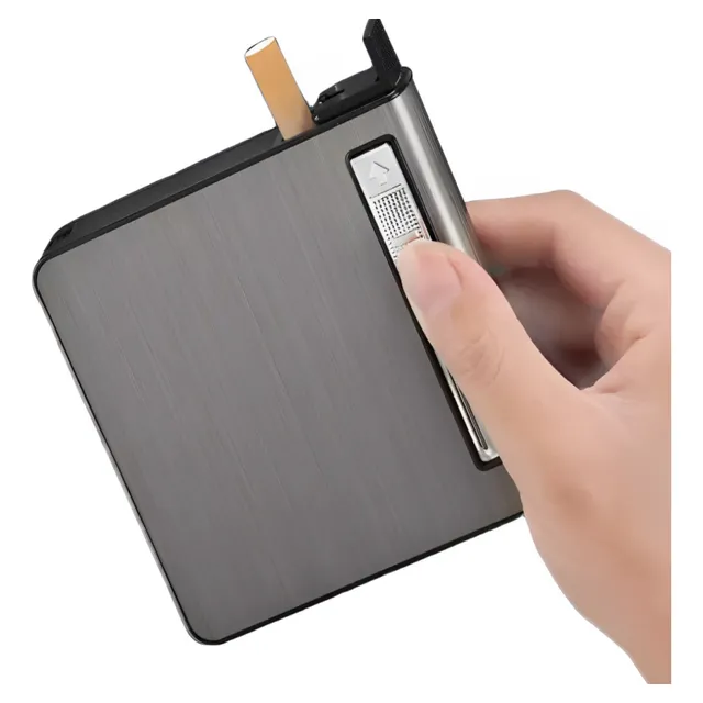 Encendedor Con Cigarrera Para 20 Cigarros Push Up