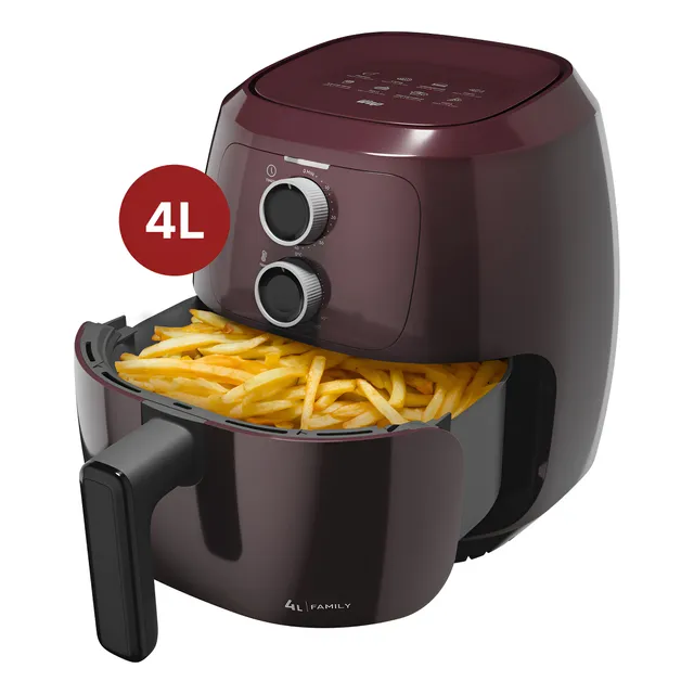 Fritadeira Elétrica Wap Air Fryer Family 4l Antiaderente Vermelha 1500w