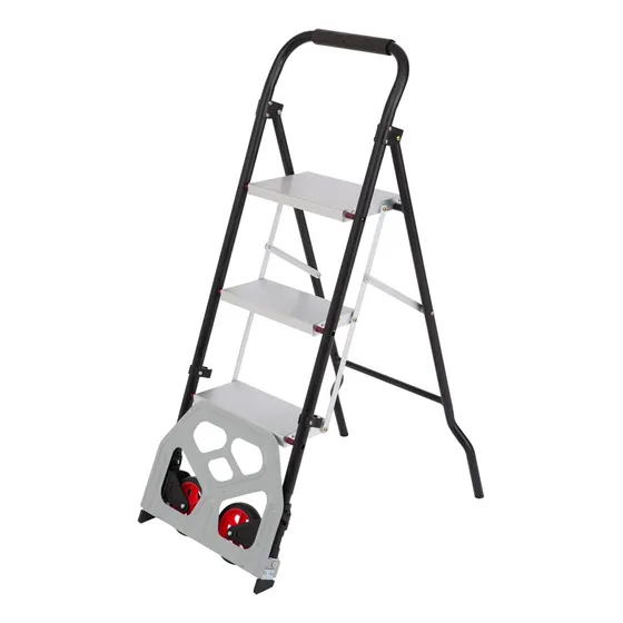 Taburete Plegable Portátil 2 En 1 Con Escalera De 3 Escalone