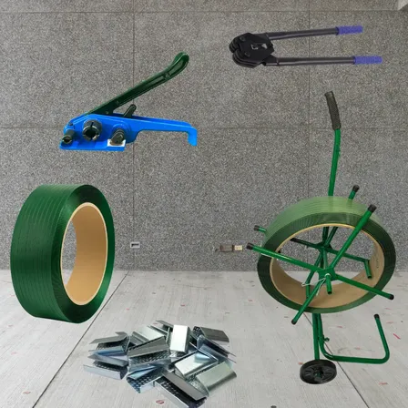 Kit - Completo Cinta Fita Arquear Pet Poliéster Verde 13mm