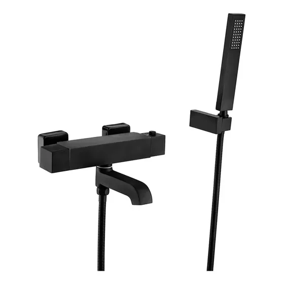 Grifo Ducha Termostatico Negro Valoyi Mezclador Baño Frio