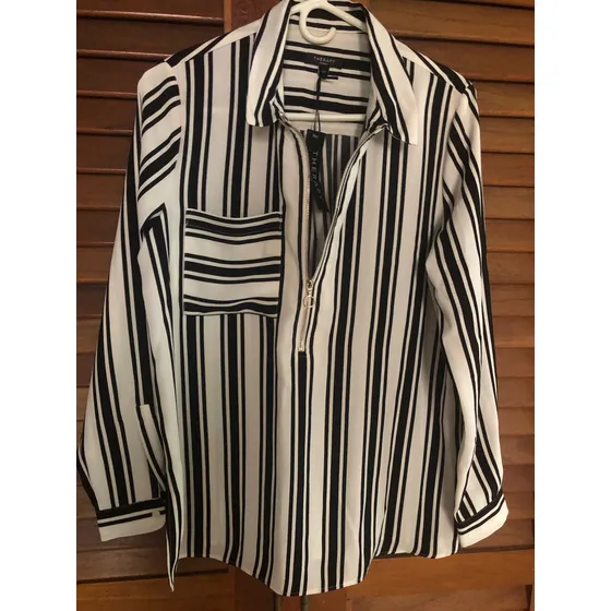 Blusa Para Damas, A Rayas, Manga Larga, Talla 10