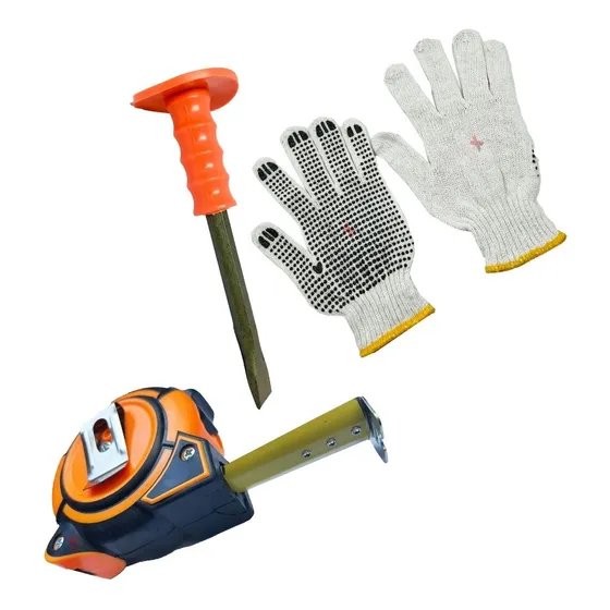 Cincel Corta Hierro Acero Forjado 10´ Goma + Guantes + Cinta