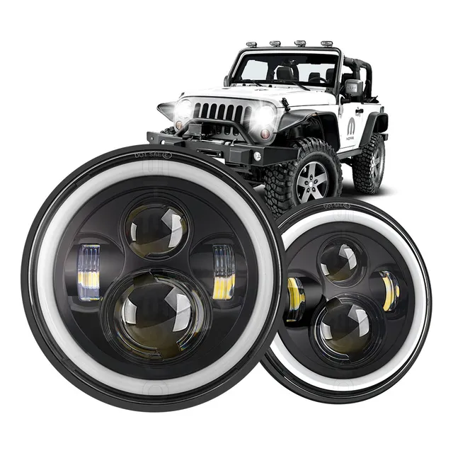 Gcd Faro Led Redondo De 7 Pulgadas, 6000k Luz Alta Y Baja