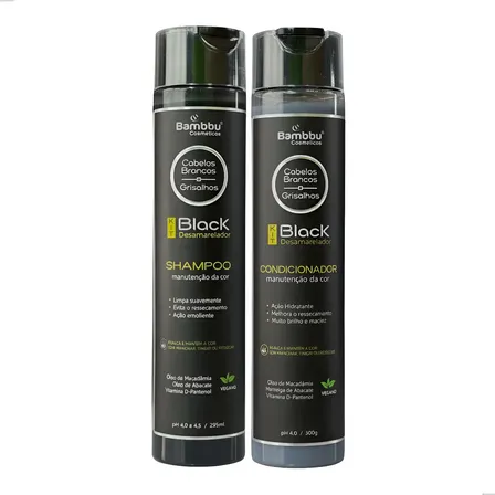 Shampoo Condicionador Bambbu Black Desamarelador Grisalho