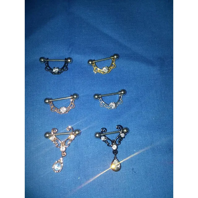 Piercing Barra Para Pezon. Con Dije