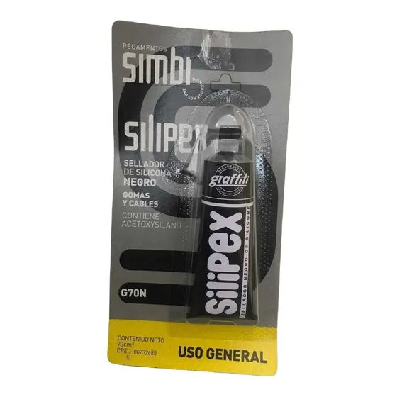 Silicon Negro Para Gomas Y Cables 70cm Silipex Sellado Nuevo