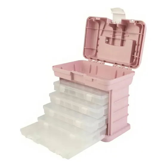 Stalwart Caja De Herramientas Portátil, Organizador De Color Rosado