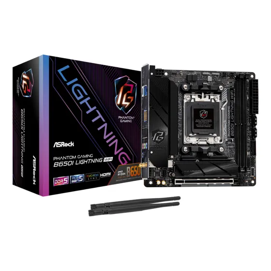 Placa Mãe Asrock B650i Lightning Wifi Am5 Amd Mini-itx Cor Preto