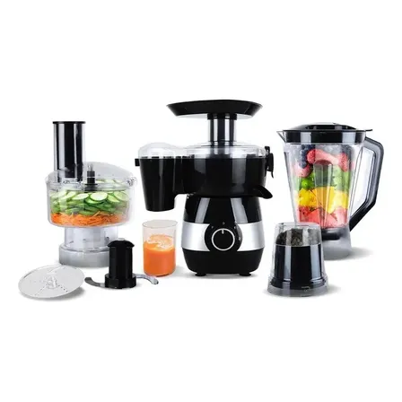 Juego de procesador licuadora extractor frutas verduras 6 en 1 color negro Raf R.2869