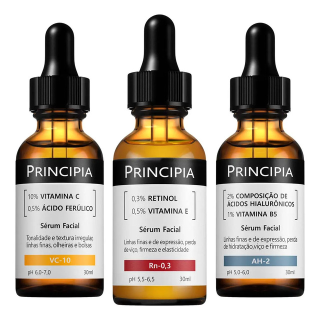 Principia Kit C/3 Séruns Vitamina C + Retinol + Hialurônicos Principia Kit C/3 Séruns Vitamina C + Retinol + Hialurônicos