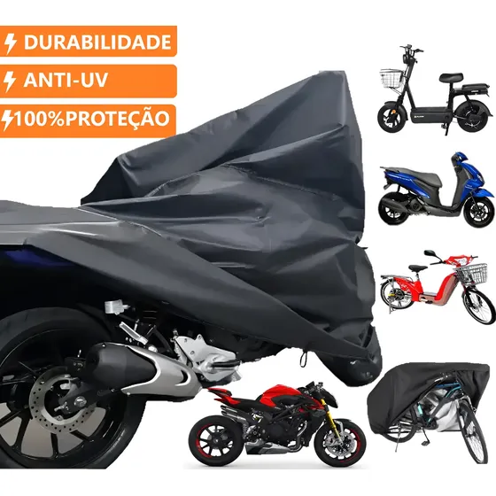 Capa Para Moto Forrada Impermeável Térmica Sol Chuva Protege — foto 2