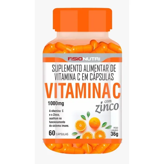 Vitamina C 1000mg + Zinco Pote Com 60 Capsulas Sabor Sem sabor