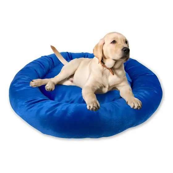 Caminha Pet Redonda Aleplush De Pelúcia Para Cachorros E Gatos G Cor Azul bic