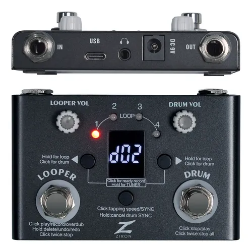 Pedal de efeito Singular Sound Aeros Loop Studio preto | Frete grátis