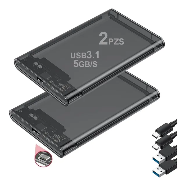 2pzs Case Para Disco Duro 2.5 Sata Usb 3.1 Carcasa Hdd/ssd