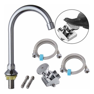 Grifo De Pedal, Agua Fría Cambiar Pedal De Pie Cobre Válvula Grifo De Pedal, Agua Fría Cambiar Pedal De Pie Cobre Válvula