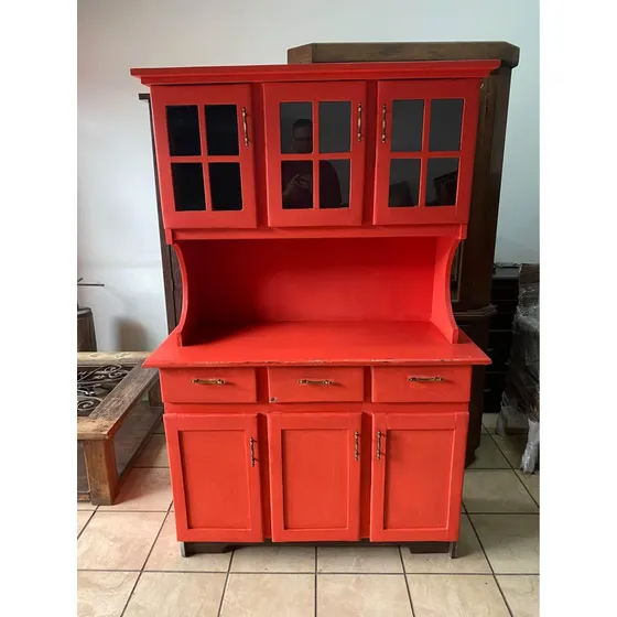 Trastero, Trinchante Antiguo Vintage En Madera De Cedro.