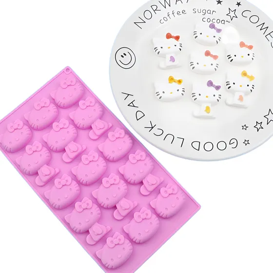 Molde Silicona Gatita Hello Kitty Chocolate Reposteria