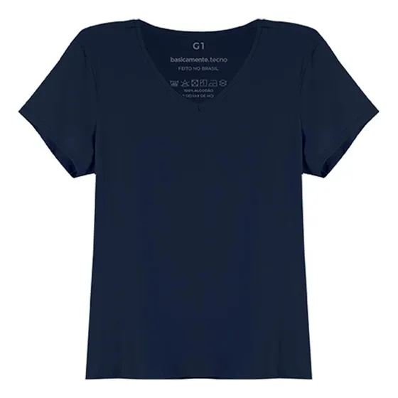 Tech T-shirt Modal Gola V Plus Feminina