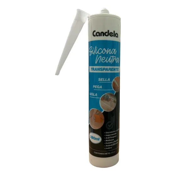 Sellador de silicona Candela Neutro transparente en tubo 280mL
