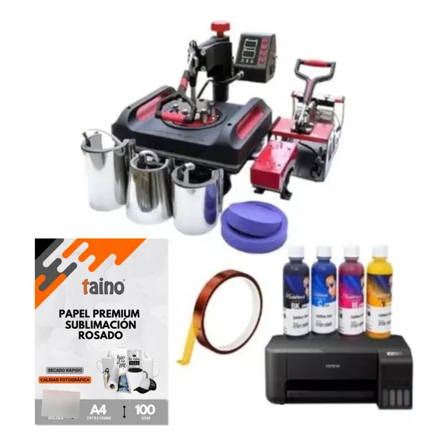 Maquina De Sublimación 11 En 1 Plancha Impresora Tintas Más