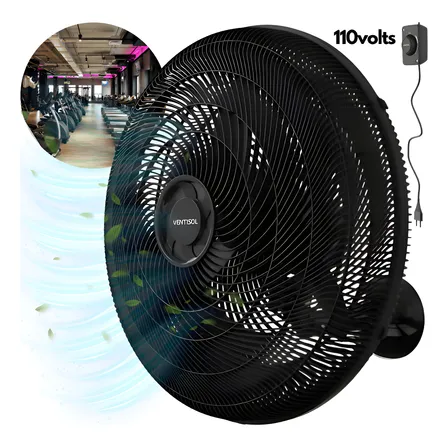 Ventilador Parede Comercial 50cm Silencioso 3 Pás 110v Forte - 50 Cm - New Preto - Preto - Plástico - 3
