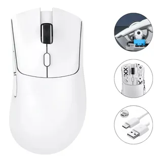 Mouse Branco Sem Fio Gamer Attack Shark R1 Paw3311 De 18000 Mouse Branco Sem Fio Gamer Attack Shark R1 Paw3311 De 18000