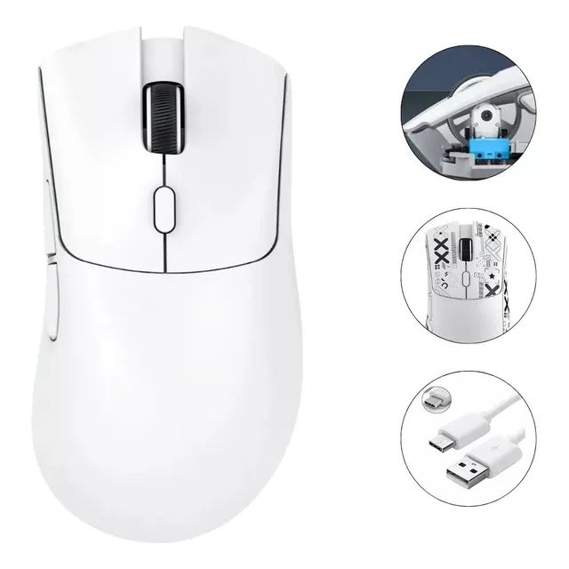 Mouse Gamer Attack Shark R1 Paw3311 18000 Dpi Inalámbrico Color Blanco