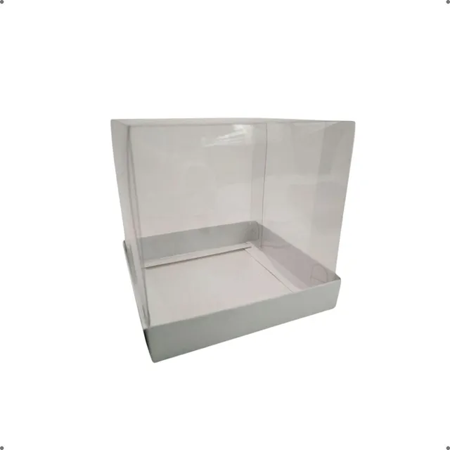 50 Caixas Para Caneca Mini Bolo Tampa Transparente 10x10x10