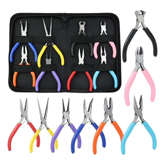 8pcs Pinzas Para Armado Bisuteria Punta Corte Engarce Plana