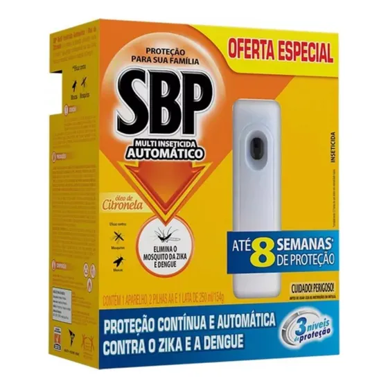 Sbp Repelente Elétrico Automático + Refil 250ml Citronela 