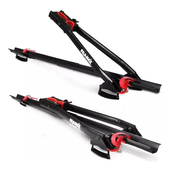 2 Transportadores Bicicleta Teto Velox Aço Eqmax Transbike Cor Preto