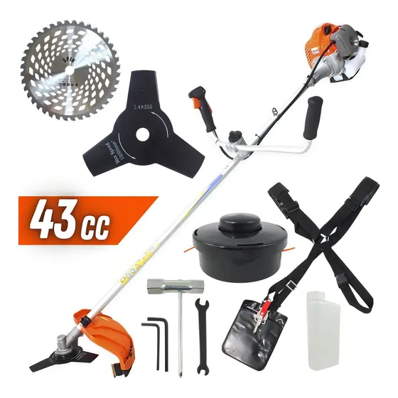 Roçadeira Vulcan Vr430p 1,7hp 43cc 2t Com 2 Facas E Carretel