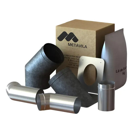 Kit De Caños Laterales Para Calefactor 150mm, Para Pared