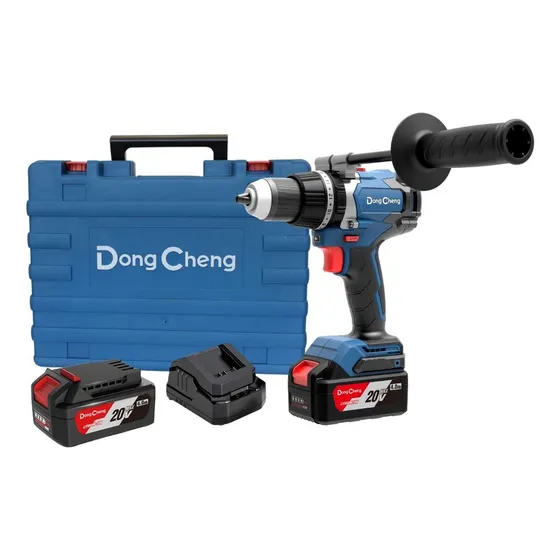 Rotomartillo Atornillador Industrial 20v 1/2' Dongcheng Color Azul - Incluye 2 Baterías 4.0Ah - Taladro Inalámbrico Cincelador