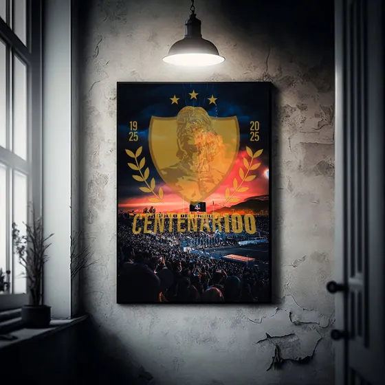Cuadro Decorativo Negro Colo Colo Centenario 70x50cm Negro Negro