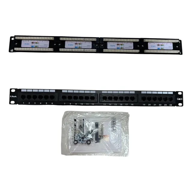 Patch Panel Cat6 24 puertos con módulos Color Negro