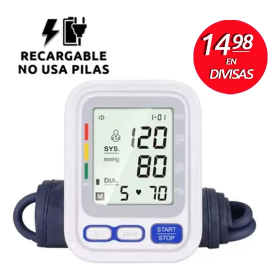 Tensiometro Digital De Brazo Recargable Pantalla Grande