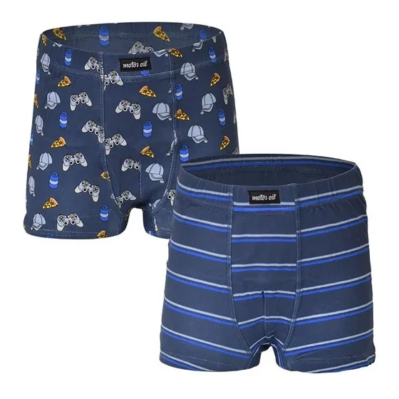 Pack X2 - Bóxer Para Niño De Algodón Estampado Motor Oil